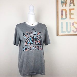 Adidas Basketball Graphic Shirt Gray boy Sz XL